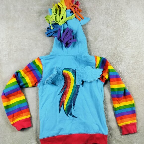 Girls' Hooded Jacket with Wings and Rainbow Mane (Size 7/8), My Little Pony Insp - Picture 6 of 12